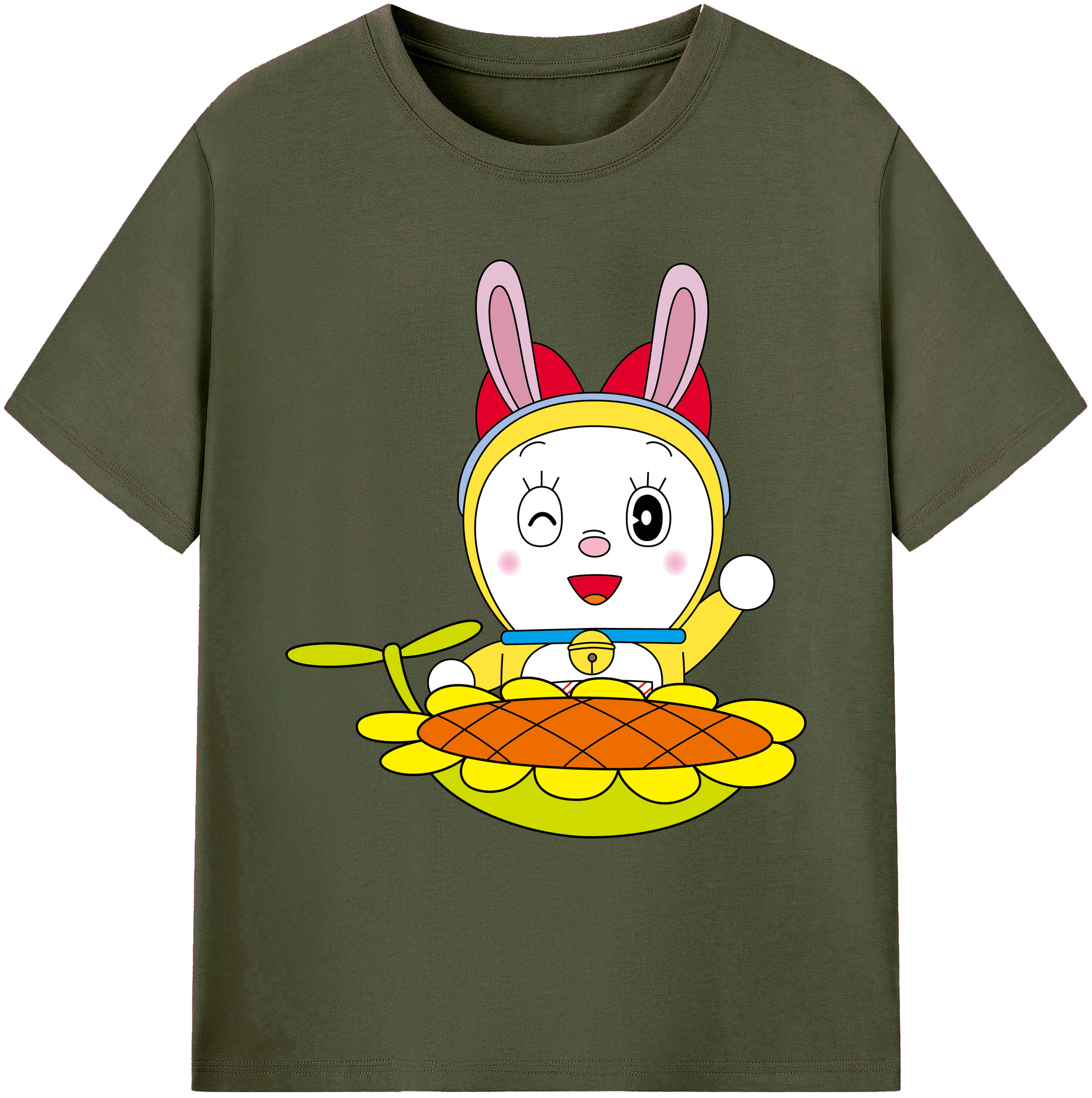 （画像用） ドラえもん ドラミ Doraemon Dorami 綿100％ メンズ半袖Tシャツ｜肌触りやわらか＆通気性